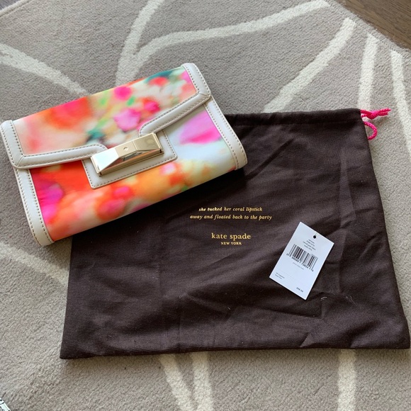 kate spade Handbags - Kate Spade tie dye neon clutch